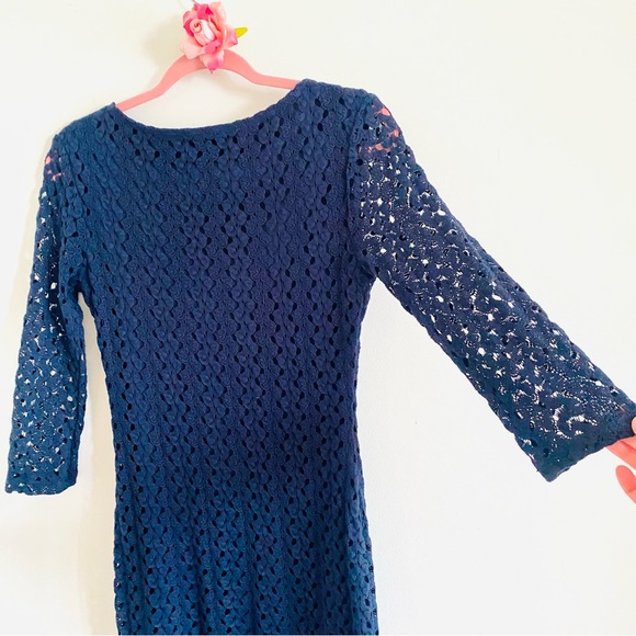 💕 Blue Knit Long Sleeves MIDI Dress SZ S - Picture 12 of 15